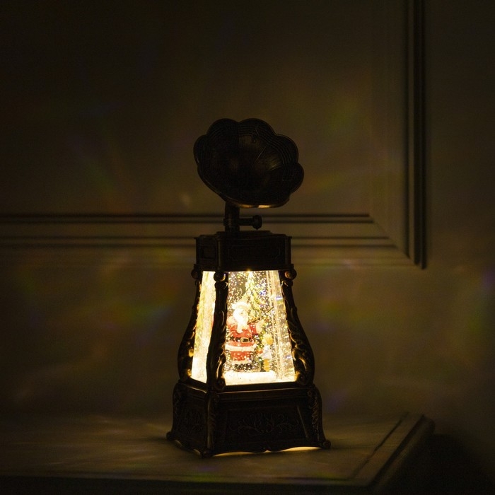 Светодиодная фигура «Граммофон с Дедом Морозом» 11 × 28 × 11 см, пластик, батарейки ААх3 (не в комплекте), USB, свечение тёплое белое Светодиодная фигура «Граммофон с Дедом Морозом» 11 × 28 × 11 см, пластик, батарейки ААх3 (не в комплекте), USB, свечение тёплое белое