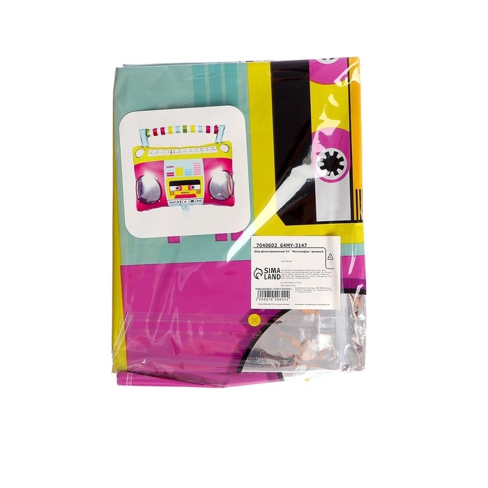 Шар фольгированный 24" &laquo;Магнитофон&raquo;, цвет розовый