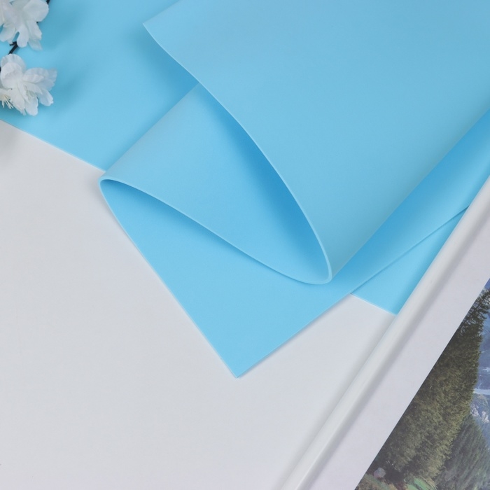 Фоамиран иранский 0,8 -1 мм (Небесно-голубой/166) 60х70 см Фоамиран иранский 0,8 -1 мм (Небесно-голубой/166) 60х70 см