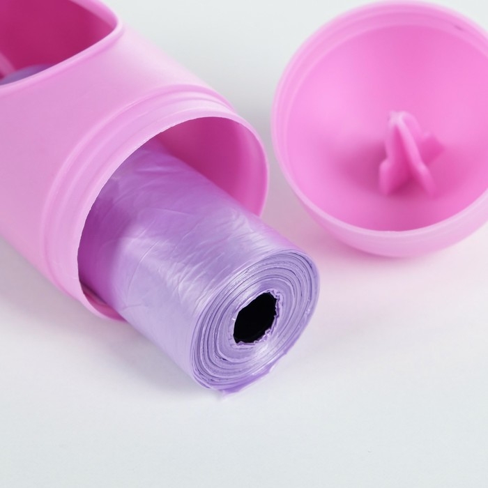 Контейнер с пакетами для уборки за собаками (рулон 15 пакетов 29х21 см), фиолетовый Контейнер с пакетами для уборки за собаками (рулон 15 пакетов 29х21 см), фиолетовый