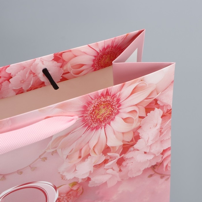 Пакет подарочный ламинированный, упаковка, «С 8 марта», цветы, M 30 х 26 х 9 см Пакет подарочный ламинированный, упаковка, «С 8 марта», цветы, M 30 х 26 х 9 см