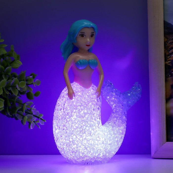 Ночник Ночник "Русалочка" LED RGB от батареек 3хLR44 МИКС 10х10х15,5см RISALUX
