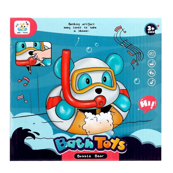 Игрушка для купания в ванной «Мишка», генератор пены, работает от батареек Игрушка для купания в ванной «Мишка», генератор пены, работает от батареек