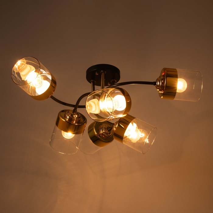 Люстра Люстра "Гардера" 6х60Вт Е27 Коричневый, золото 70,5х32,5х21см