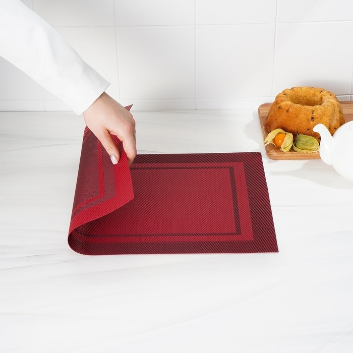 Салфетка сервировочная на стол Доляна «Окно», 45×30 см, цвет красный Салфетка сервировочная на стол Доляна «Окно», 45×30 см, цвет красный