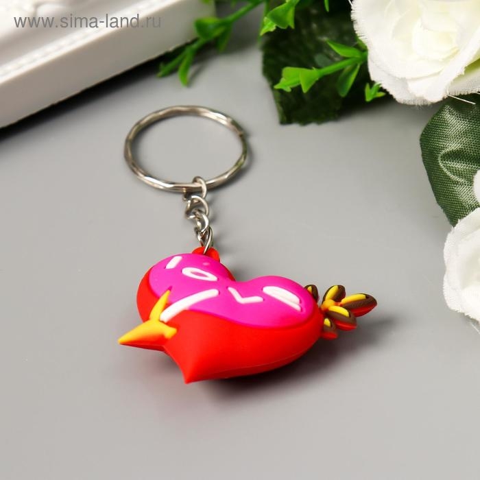 Брелок резина Брелок резина "Сердце с надписью - love" МИКС 4х3х1,4 см