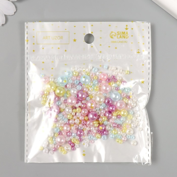 Бусины для творчества пластик Бусины для творчества пластик "Круглые. Ассорти макарун" d=3-8 мм, набор 10 гр