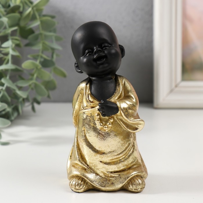 Сувенир полистоун  Сувенир полистоун "Маленький Будда в золотом. Радость" МИКС 6х5,6х13 см