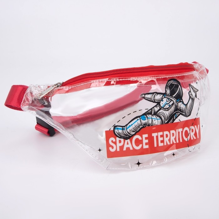 Сумка поясная «Космос» прозрачная, цвет красный