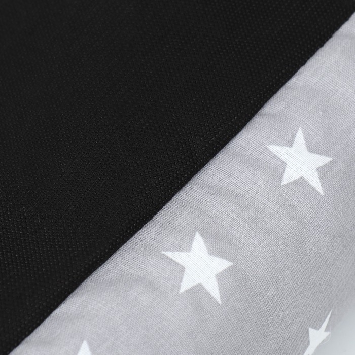 Лежанка   Лежанка  "Пухлик", с мехом, 58 х 46 х 16 см, серая со звёздами