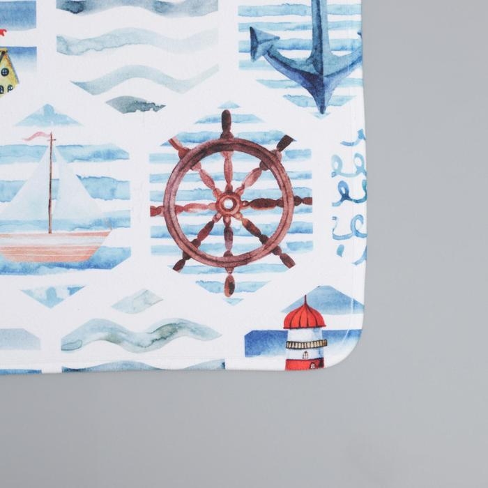 Набор ковриков для ванной и туалета Доляна «Морской», 2 шт: 50×80, 40×50 см Набор ковриков для ванной и туалета Доляна «Морской», 2 шт: 50×80, 40×50 см