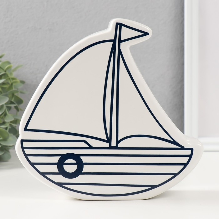 Копилка керамика  Копилка керамика "Парусник" белый 20х5,2х19,5 см