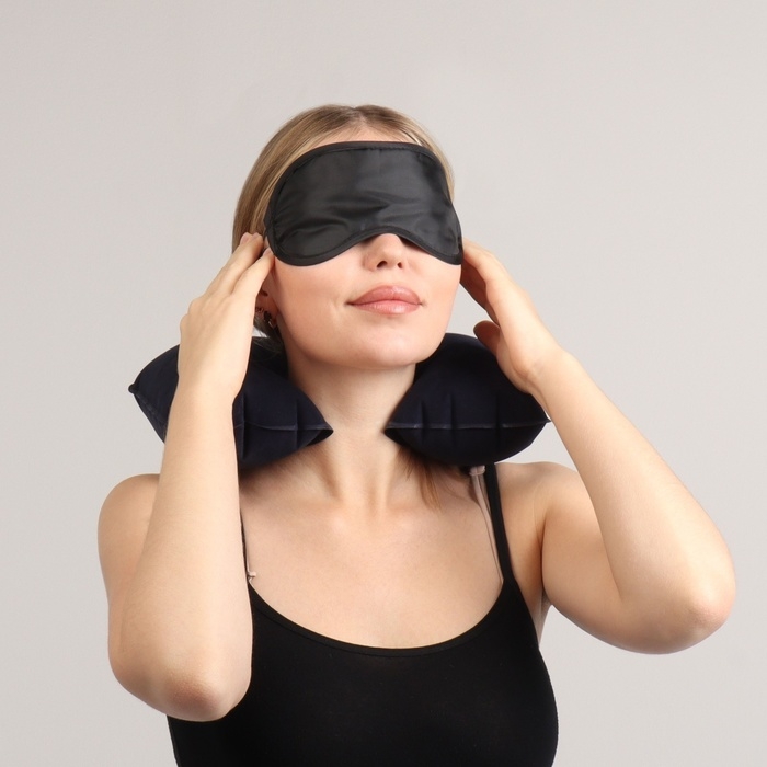 Набор туристический: подушка для шеи, маска для сна, беруши Набор туристический: подушка для шеи, маска для сна, беруши