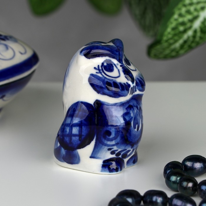 Сувенир «Сова», 5 см, гжель Сувенир «Сова», 5 см, гжель