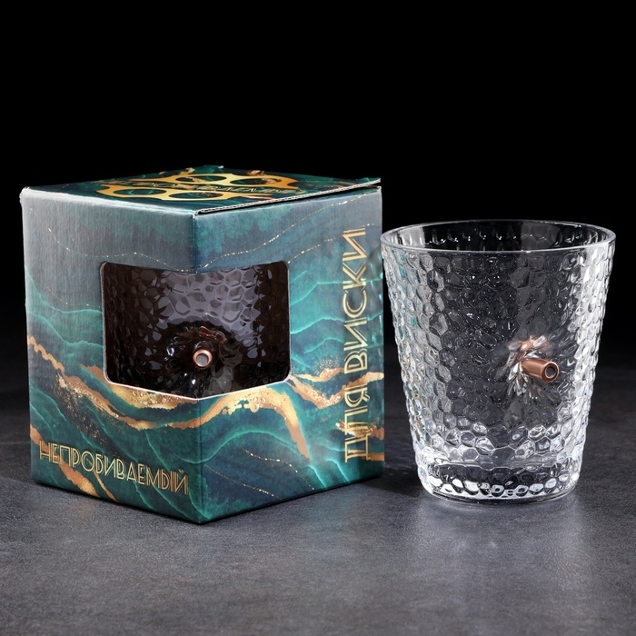 Стакан Стакан "Непробиваемый. Битый с пулей", 350 мл