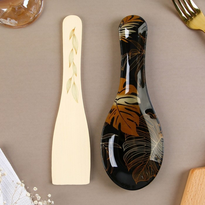 Подарочный набор «Тропики»: подставка под ложку, лопатка Подарочный набор «Тропики»: подставка под ложку, лопатка