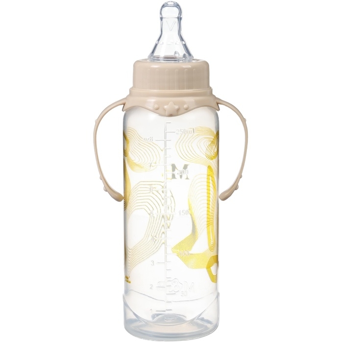 Бутылочка для кормления «M&B», 250 мл цилиндр, с ручками Бутылочка для кормления «M&B», 250 мл цилиндр, с ручками