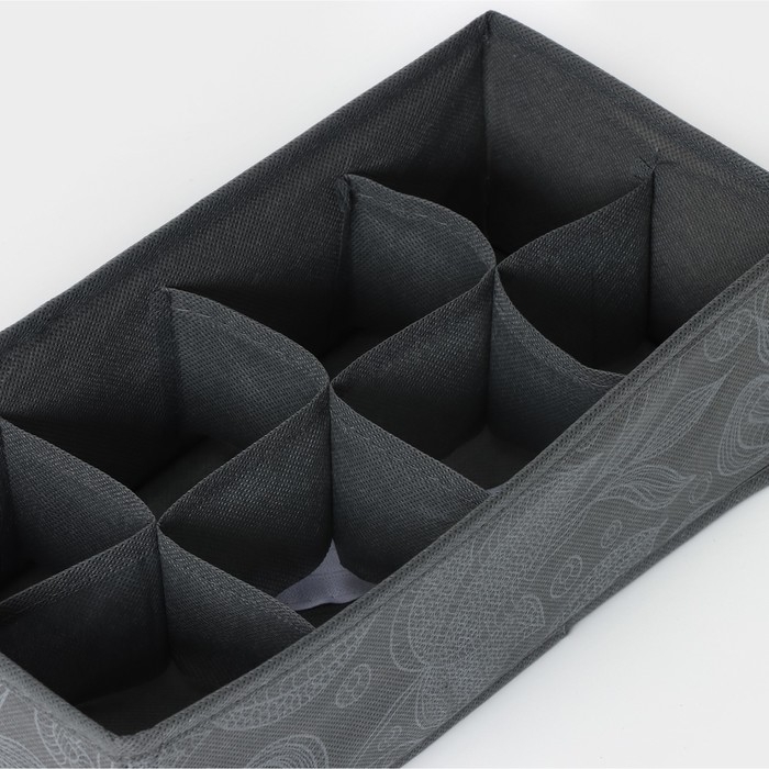 Органайзер для хранения белья Доляна «Нея», 8 ячеек, 28×14×10 см, цвет серый Органайзер для хранения белья Доляна «Нея», 8 ячеек, 28×14×10 см, цвет серый