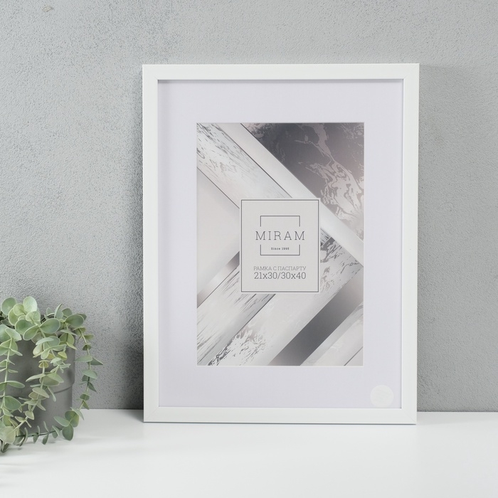 Фоторамка пластик Фоторамка пластик "МИРАМ" 30х40 см с паспарту (21х30 см) П641861-15 (12)