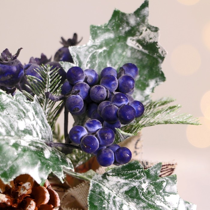 Декор  Декор "Зимнее очарование" черника шишка в мешочке 14 см