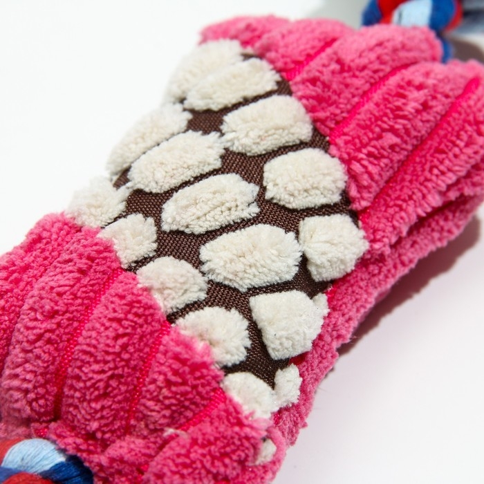 Игрушка мягкая для собак  Игрушка мягкая для собак "Особая кость на канате", с пищалкой, 25 см, микс цветов