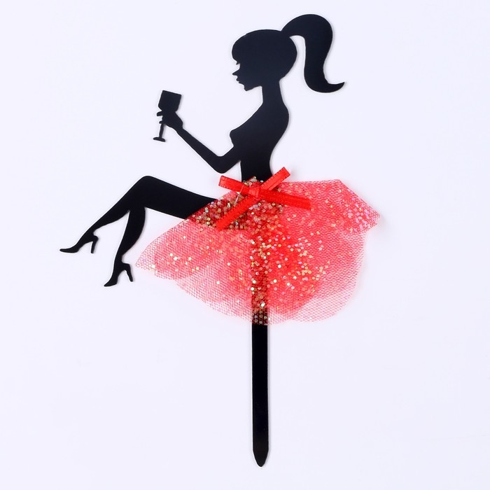 Топпер «Девушка» с бокалом Топпер «Девушка» с бокалом