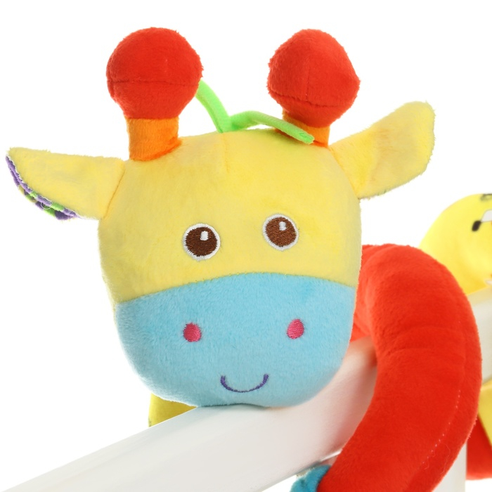 Растяжка - спираль с игрушками дуга на коляску / кроватку для малышей 0+ «Жирафик», Крошка Я Растяжка - спираль с игрушками дуга на коляску / кроватку для малышей 0+ «Жирафик», Крошка Я