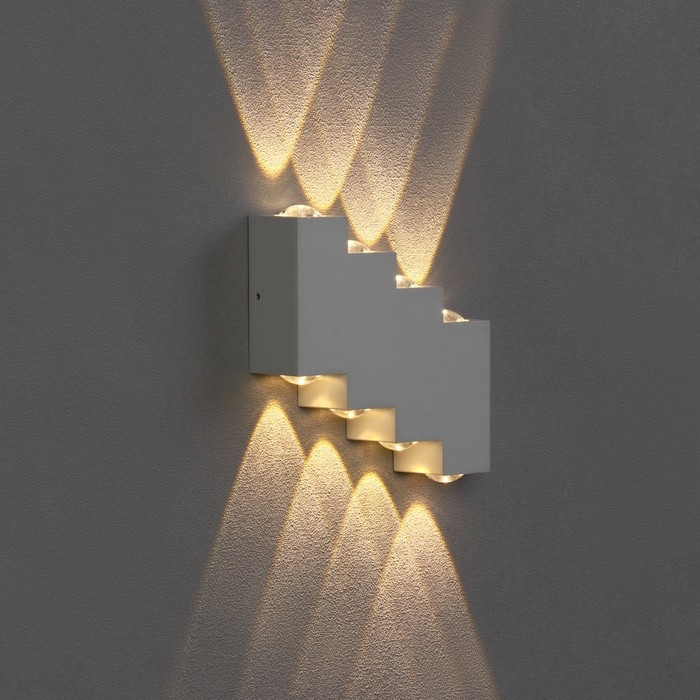 Светильник фасадный «Луч», FSD-012, 8 Вт, 3000К, 4 луча, IP65, 220 В, металл, белый