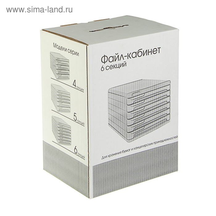 Бокс универсальный ErichKrause Office, 6 отделений, серый