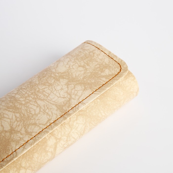 Футляр для очков на хлопушке, длина 16 см, цвет бежевый Футляр для очков на хлопушке, длина 16 см, цвет бежевый