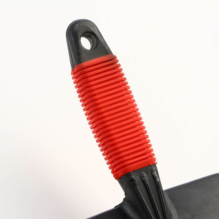 Пуходерка  Пуходерка "Риф" без капель с резиновой ручкой, средняя, 10 х 14 см, чёрно-красная