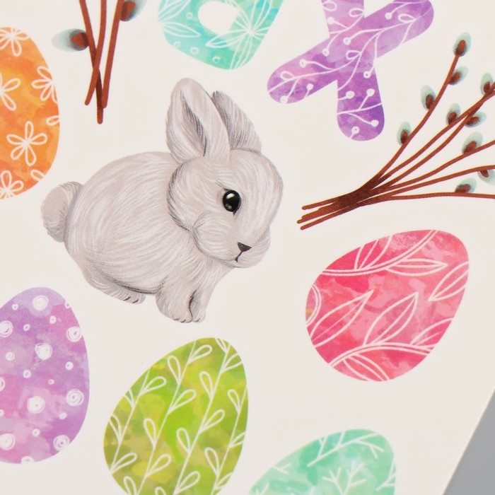 Татуировка на тело цветная Татуировка на тело цветная "Пасхальные яички и кролик" 10х10 см