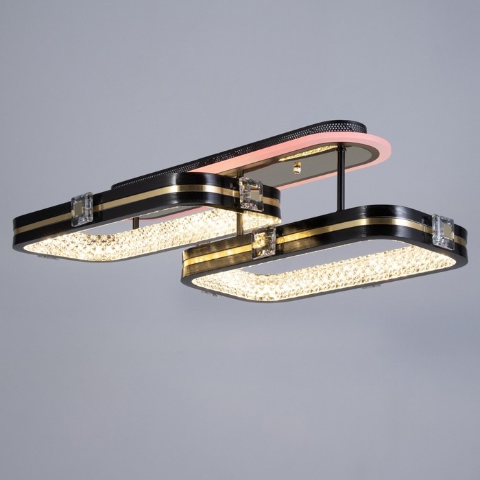 Люстра с ПДУ Люстра с ПДУ "Тильда" 2хLED 88Вт 3000-6000К RGB черный золотой 60х35х16см