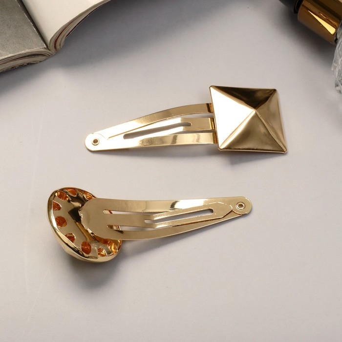 Невидимка для волос  Невидимка для волос "Аманда" (набор 2 шт) круг куб, 6,5 см, золото