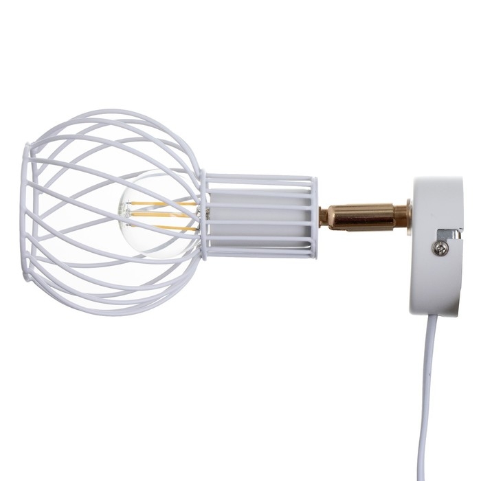 Бра с переключателем на проводе "Бьянка" Е14 40Вт белый 17х11х17см