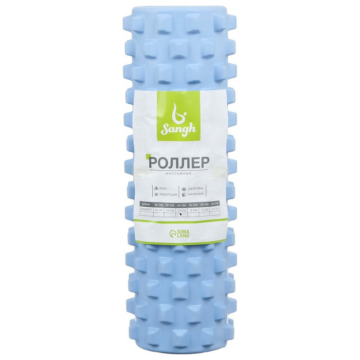 Ролик массажный Sangh, 45х15 см, цвет синий Ролик массажный Sangh, 45х15 см, цвет синий
