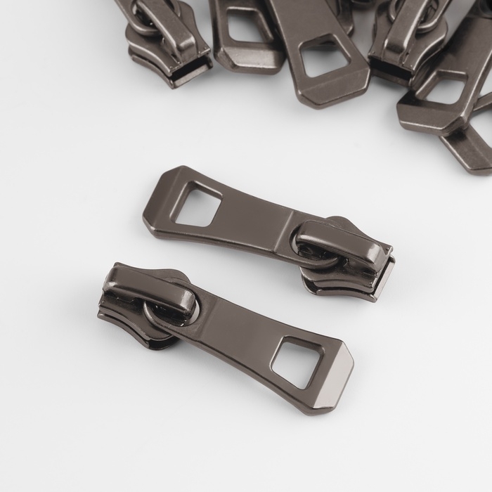 Бегунок автоматический для металлической молнии, №5, 10 шт, цвет чёрный никель Бегунок автоматический для металлической молнии, №5, 10 шт, цвет чёрный никель
