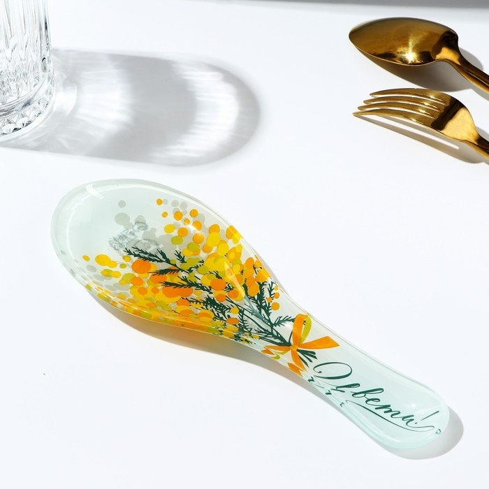 Подставка под ложку «Цвети. Нежная мимоза», 21х7.5х2 см Подставка под ложку «Цвети. Нежная мимоза», 21х7.5х2 см