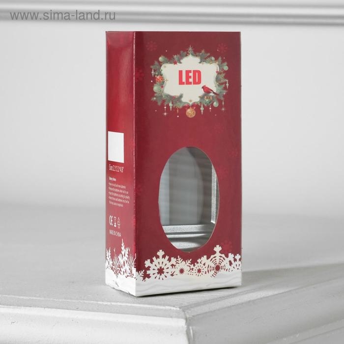 Светодиодная фигура «Серебристый фонарь со свечками» 5.5 × 13 × 5.5 см, пластик, батарейки AG13х3 (в комплекте), свечение тёплое белое Светодиодная фигура «Серебристый фонарь со свечками» 5.5 × 13 × 5.5 см, пластик, батарейки AG13х3 (в комплекте), свечение тёплое белое