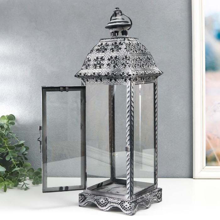 Подсвечник металл фонарь Подсвечник металл фонарь "Цветы из бабочек" 45х14,5х14,5 см