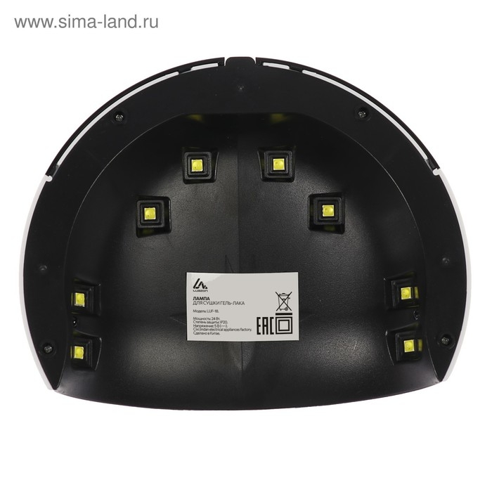 Лампа для гель-лака Luazon LUF-18, LED, 24 Вт, 8 диодов, таймер 60/90/120 сек, USB, белая Лампа для гель-лака Luazon LUF-18, LED, 24 Вт, 8 диодов, таймер 60/90/120 сек, USB, белая