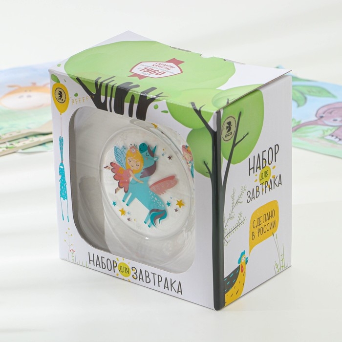 Набор стеклянной детской посуды «Принцессы», 3 предмета Набор стеклянной детской посуды «Принцессы», 3 предмета