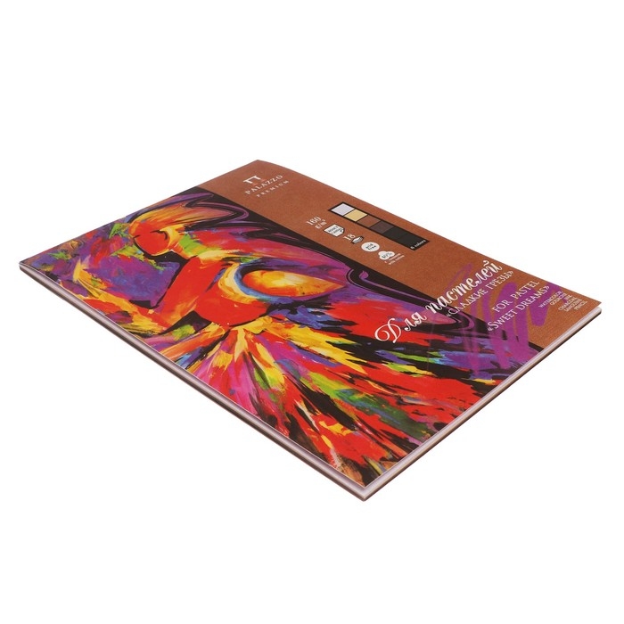 Планшет для пастели А4, 18 листов, 6 цветов  Планшет для пастели А4, 18 листов, 6 цветов "Сладкие грёзы", тиснение "холст", блок 160 г/м², хлопок 40%