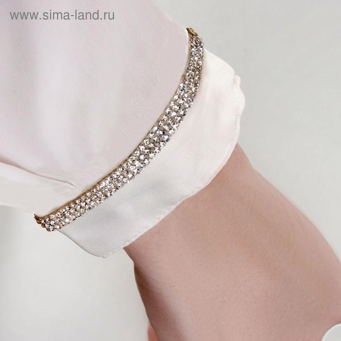 Стразы термоклеевые, d = 3 мм, ширина - 10 мм, 4,5 ± 0,5 м, цвет серебряный Стразы термоклеевые, d = 3 мм, ширина - 10 мм, 4,5 ± 0,5 м, цвет серебряный