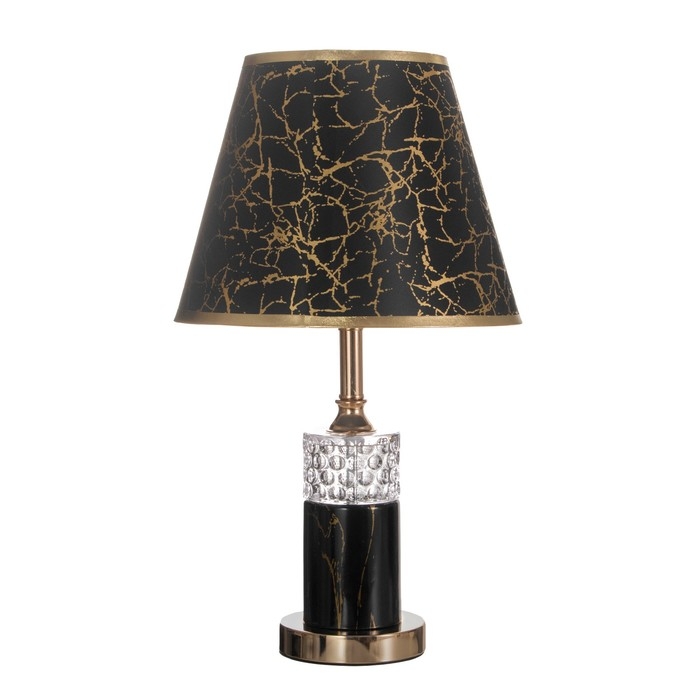 Лампа настольная "Рамира" 1х40Вт Е27+подсветка, черный/золото 27х27х48см