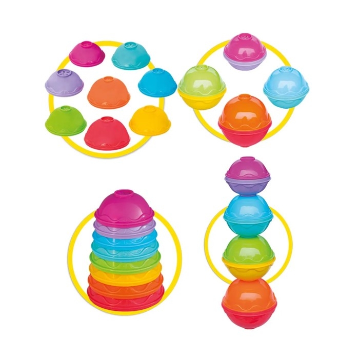 Логическая пирамидка 4 в 1, тарелочки, шарики Логическая пирамидка 4 в 1, тарелочки, шарики