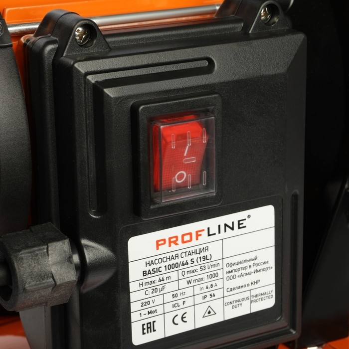 Насосная станция PROFLINE BASIC 1000/44S, 1000 Вт, напор 44 м, 53 л/мин, бак 19 л Насосная станция PROFLINE BASIC 1000/44S, 1000 Вт, напор 44 м, 53 л/мин, бак 19 л