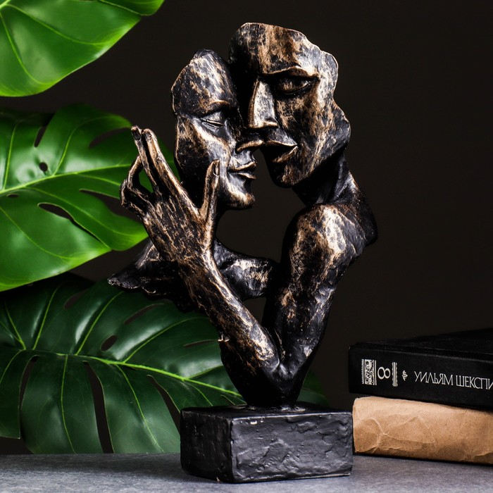 Фигура Фигура "Пара влюбленных" черный с золотом, 30см