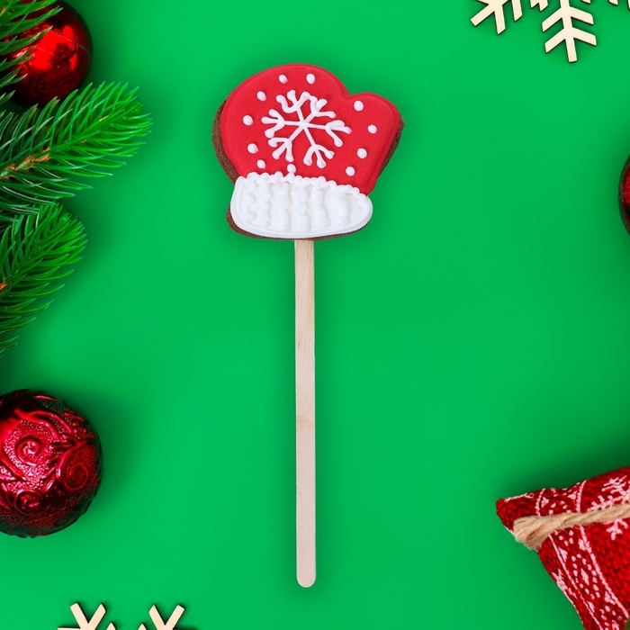 Новый год. Мини печенье шоколадное на палочке Новый год. Мини печенье шоколадное на палочке "Новогоднее" 15г 60шт (2блх30шт)