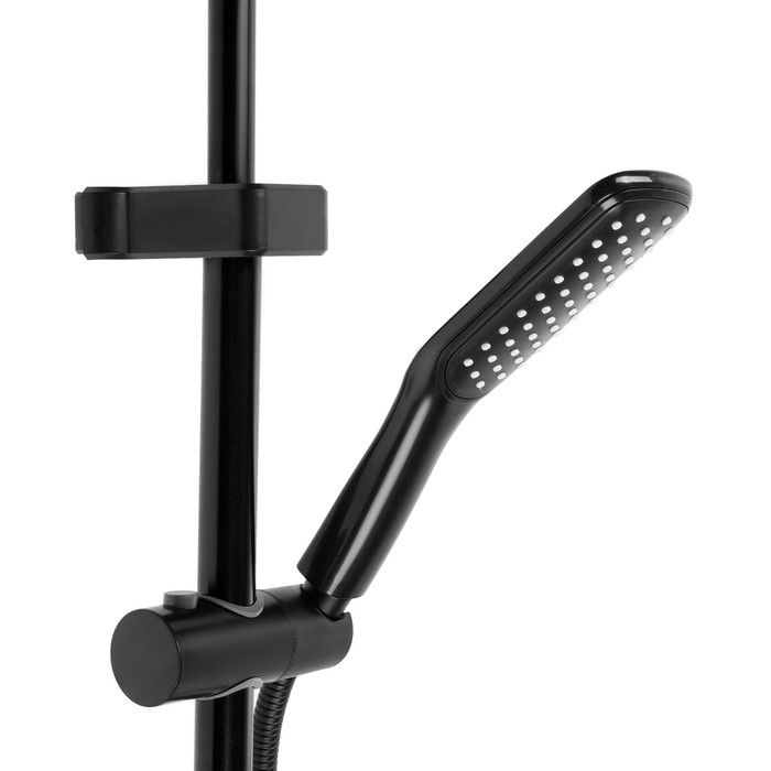 Душевая система ZEIN Z3869, смеситель, тропическая и ручная лейка, алюминий, черная Душевая система ZEIN Z3869, смеситель, тропическая и ручная лейка, алюминий, черная